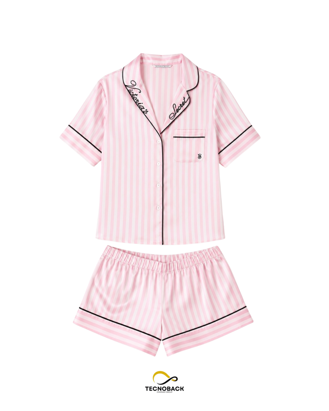 PIJAMA VICTORIA’S SECRET RAYAS ROSADAS